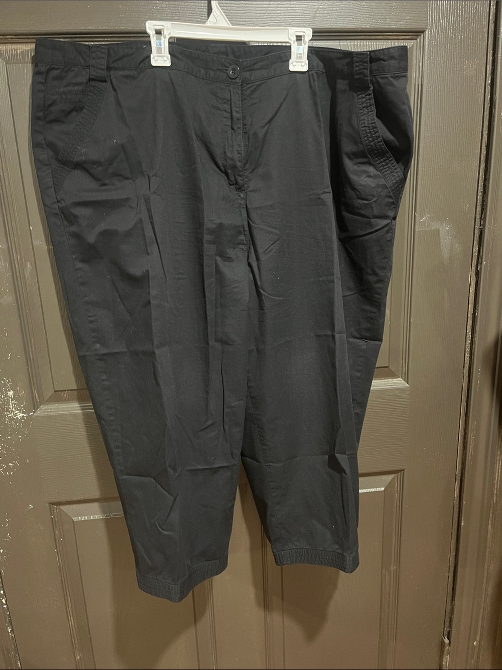 Classic Elements Black Women's Zip-Front Pants